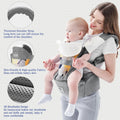 Baby Carrier,  Multifunction Baby Carrier Hip Seat (Ergonomic M Position) for 3-36 Month Baby, 6-In-1 Ways to Carry, All Seasons, Adjustable Size, Perfect for Shopping Travelling (Grey)