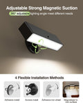 Rechargeable Battery Operated Wall Sconce Set of 2: Wireless Black Wall Lights Battery Powered Magnetic 360Â° Rotation Cordless Scone Adhesive LED Wall Mount Lamp for Bedroom Reading Picture RV