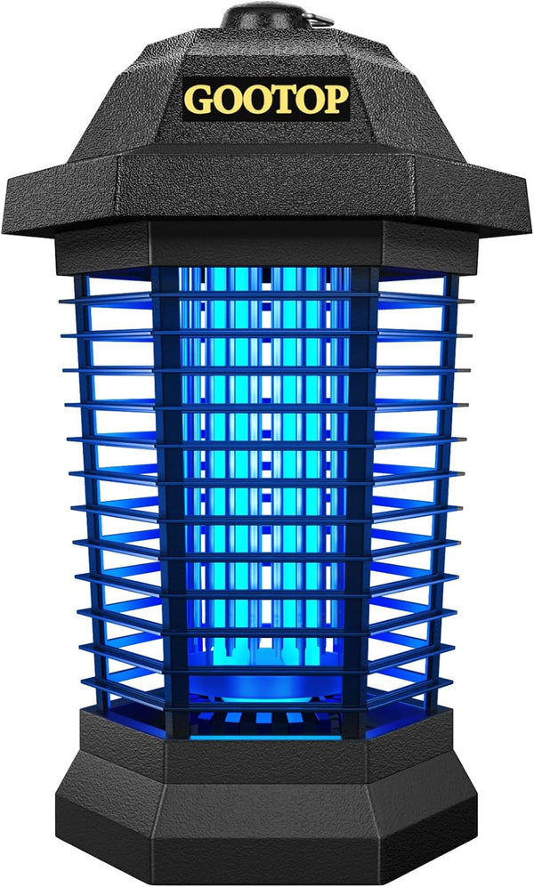 Bug Zapper Outdoor, Mosquito Zapper, 3 Prong Plug in Electric Fly Zapper, Mosquito Killer, Fly Traps, Flying Insects Zapper Indoor Outdoor, 4200V, ABS Plastic Outer (Black)