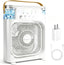 Portable Air Conditioner Fan, Mini Evaporative Air Cooler with 5 Spray Nozzles,3 Wind Speeds,3 Timers, 7 Colors LED Light,600Ml Personal AC Unit Fan for Bedroom Office Camping（White）