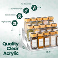 Clear Spice Rack (2-Pack) â€“ 3-Tier Acrylic Organizer for Cabinet â€“ Deep Spice Shelf â€“ 10.4 X 9.6 X 4 Inches â€“ Holds Seasoning and Condiments