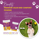 Infinite Pet Life Premium Calm & Comfort Peanut Butter Powder for Dogs- Anxiety Relief | Real Peanut Butter | 12.7 Oz | Fireworks, Thunder, Stress