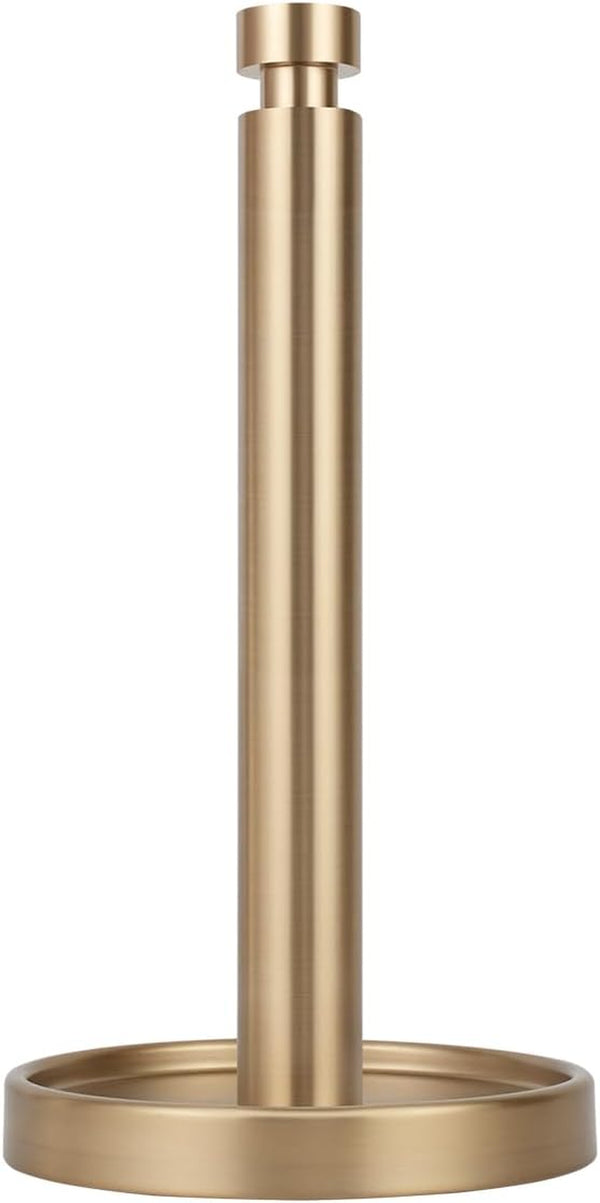 Countertop Paper Towel Stand - Steady and Easy Tear - Fits All Paper Towel Rolls - Warm Gold