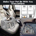 Soft-Sided Cat/Dog/Pet Carrier, Collapsible Pets Travel Carriers for Big Cats/Small Dogs with Shoulder Strap & Removable Mat, Mesh Puppy Carry Bag, up to 16 Lbs, TSA Airline Approved(Gray)