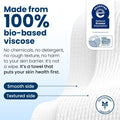 Clean Towels XLÂ®, 100% USDA Biobased Face Towel, Disposable Face Towelette, Eczema Association Accepted, Makeup Remover Dry Wipes, Ultra Soft, 1 Pack, 50 Ct