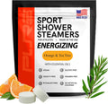 Pure Energizing Sport Shower Steamers - Natural Orange and Tea Tree Essential Oils, Made in USA, Energy Boost for Athletes, Father’S Day Gifts for Runners, Relaxing Birthday Gifts for Self Care