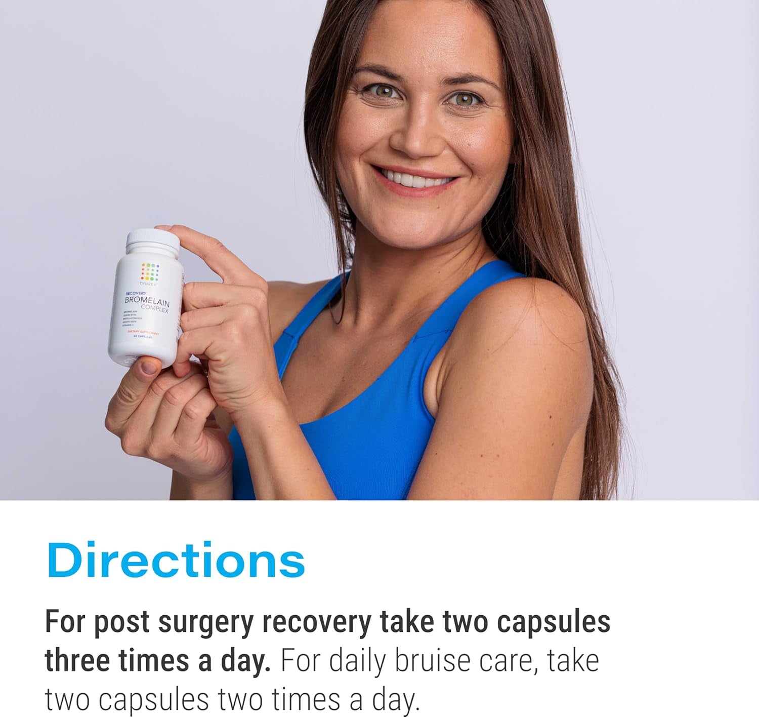 Bromelain & Quercetin Recovery Complex - Post Surgery Recovery Bruising, Swelling Relief, Lymphatic Drainage - Post 360 Lipo, BBL, Liposuction, Tummy Tuck - Non GMO - 60 Capsules