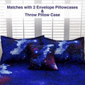Galaxy 6Pcs Bedding Sets Outer Space Comforter Bed in a Bag 3D Printed Quilt,For Children Boy Girl Teen Kids,Full 6Pcs