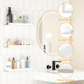 Floating Shelves â€“ Acrylic/Pet Wall-Mounted No Drill Storage with Adhesive, Invisible Bathroom & Bedroom Shelving for Kitchen, Living Room, Transparent Decor (White, 2-Piece Set)