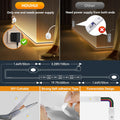 Motion Activated LED Strip Lights for Stairs, under Bed Warm White Night Lighting with Dual Motion Sensors,Dimmable Auto On/Off Indoor LED Light Strip for Hallway Closet Bedroom Cabinet Kitchen 19.7Ft