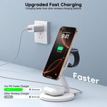 Charging Station for Apple Magnetic Wireless Iphone Mag-Safe Charger,15W 3In1 Foldable Wireless Dock Fast Magsafe Charger Stand for Iphone 17 Pro Max/16 Plus/16 Promax/15/14/13,Apple Watch,Airpods Pro
