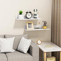 Adhesive Wall Shelf 2 Pack, Modern Floating Shelves for Wall 11.8Inch, Metal Wall Mounted Display Ledge Shelf for Living Room, Bedroom, Bathroom