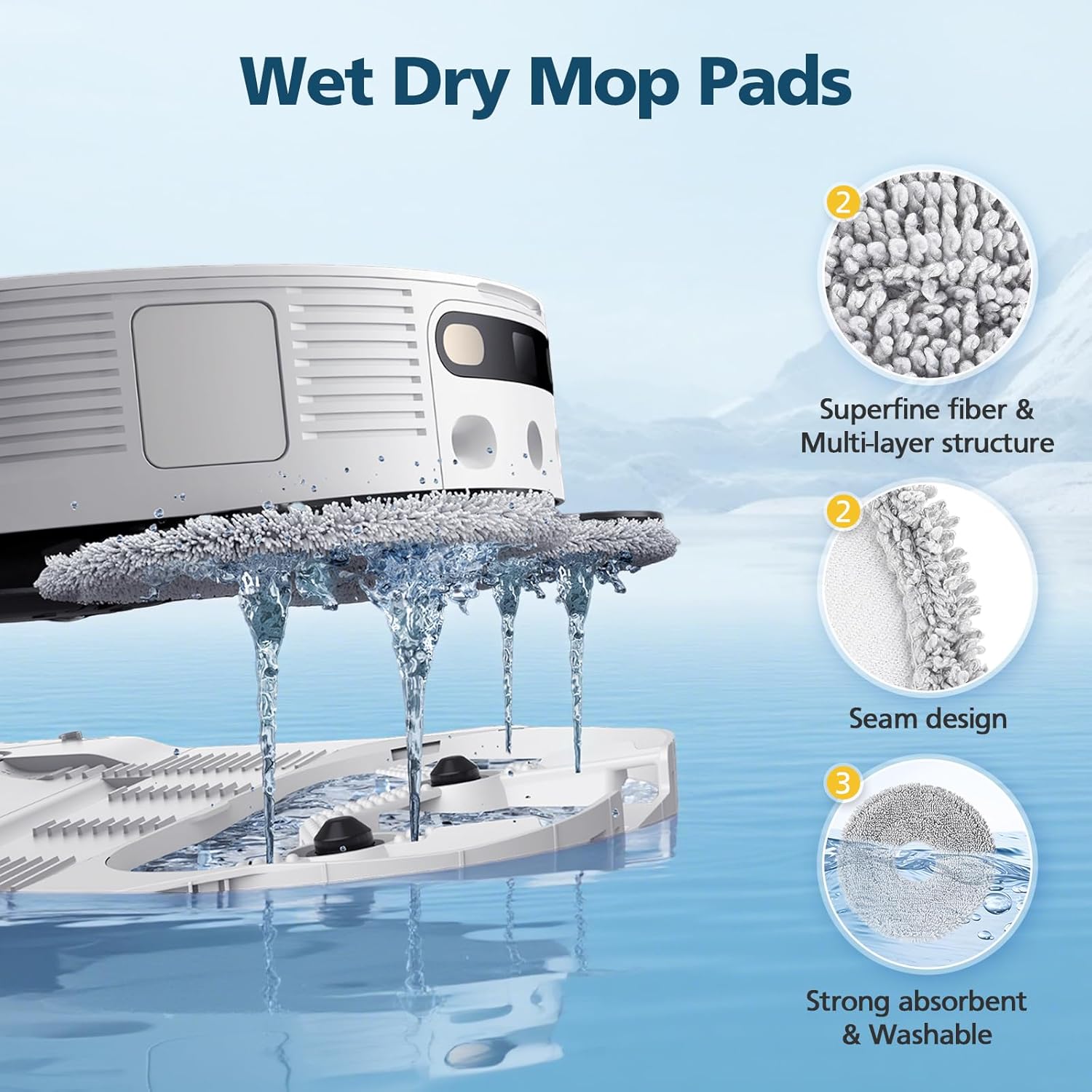 Accessories for Dreame L40 Ultra (Gen 2)/ X40 Ultra/ X40 Master/ D30 Ultra, for MOVA P10 Pro Ultra (Gen 2)/ P50 Pro Ultra, 2*Rubber Main Brushes, 4*Dust Bags, 6*Mop Pads, 4*Filters, 6*Side Brushes