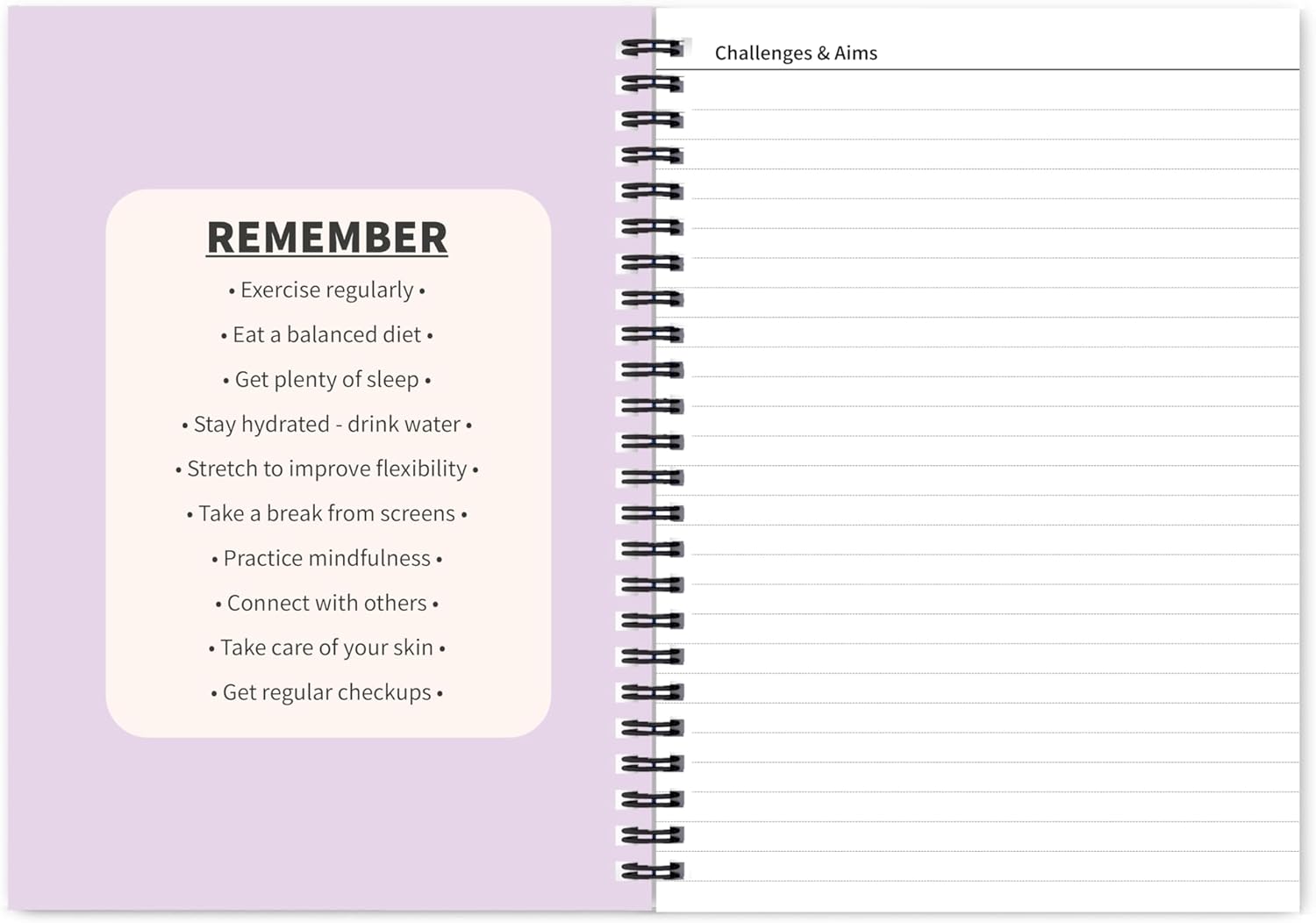 Better Health - Exercise, Nutrition & Wellness Journal - Stay Healthy with Our Handy, Simple Tracking Charts - A5 Size with 104 Undated Pages - for a Happier, Healthier Life (Lilac)