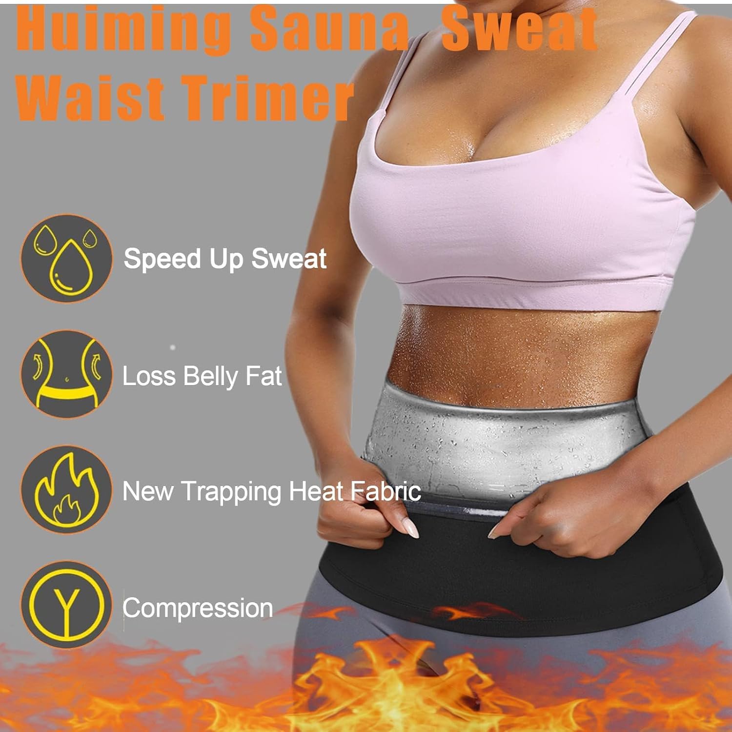 Sauna Suit Waist Trimmer for Women Waist Trainer Sweat Band for Stomach Belt Lower Belly plus Size