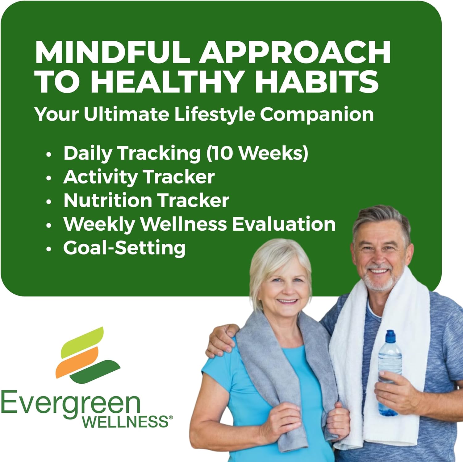 Wellness Tracker Daily Habit Tracker. Set Goals for All Physical Activity and Nutritional Habits in Spiral Bound, 10-Week Journal. Ideal for Women and Men 50-80+.
