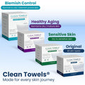 Clean Towels XLÂ®, 100% USDA Biobased Face Towel, Disposable Face Towelette, Eczema Association Accepted, Makeup Remover Dry Wipes, Ultra Soft, 1 Pack, 50 Ct