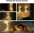 LED Night Light Plug into Wall with Motion Sensor & Dusk to Dawn Sensor, Soft White 3000K, 1-100LM Adjustable Brightness, Nightlights for Bathroom, Hallways, Bedroom, Stairway, 2 Pack