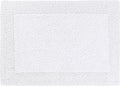 Reversible White Cotton Bath Mat Rug â€“ 17X24, Water Absorbent, Machine Washable Bathroom Rug Mat for outside Bathtub