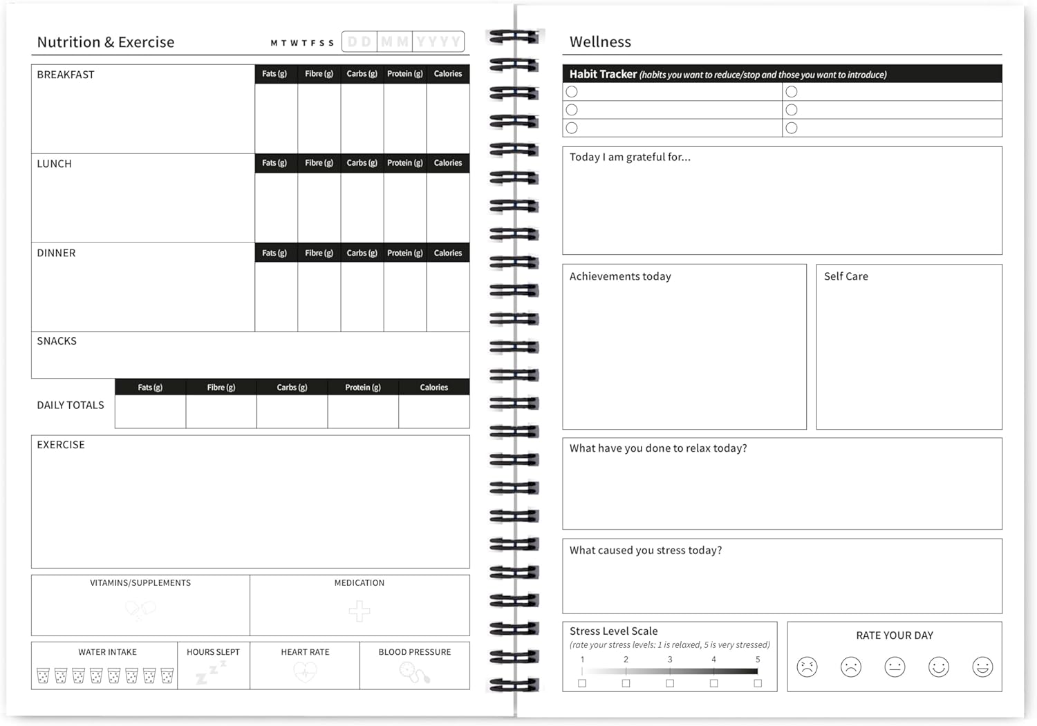 Better Health - Exercise, Nutrition & Wellness Journal - Stay Healthy with Our Handy, Simple Tracking Charts - A5 Size with 104 Undated Pages - for a Happier, Healthier Life (Lilac)