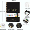 Fitness Journal for Women & Men, Food & Workout Journal Planner Log Book with Measuring Tape, Undated Wellness Planner to Track Weight Loss, Muscle Gain, Home Gym Exercise, Daily Nutrition, 9.5" X 7"