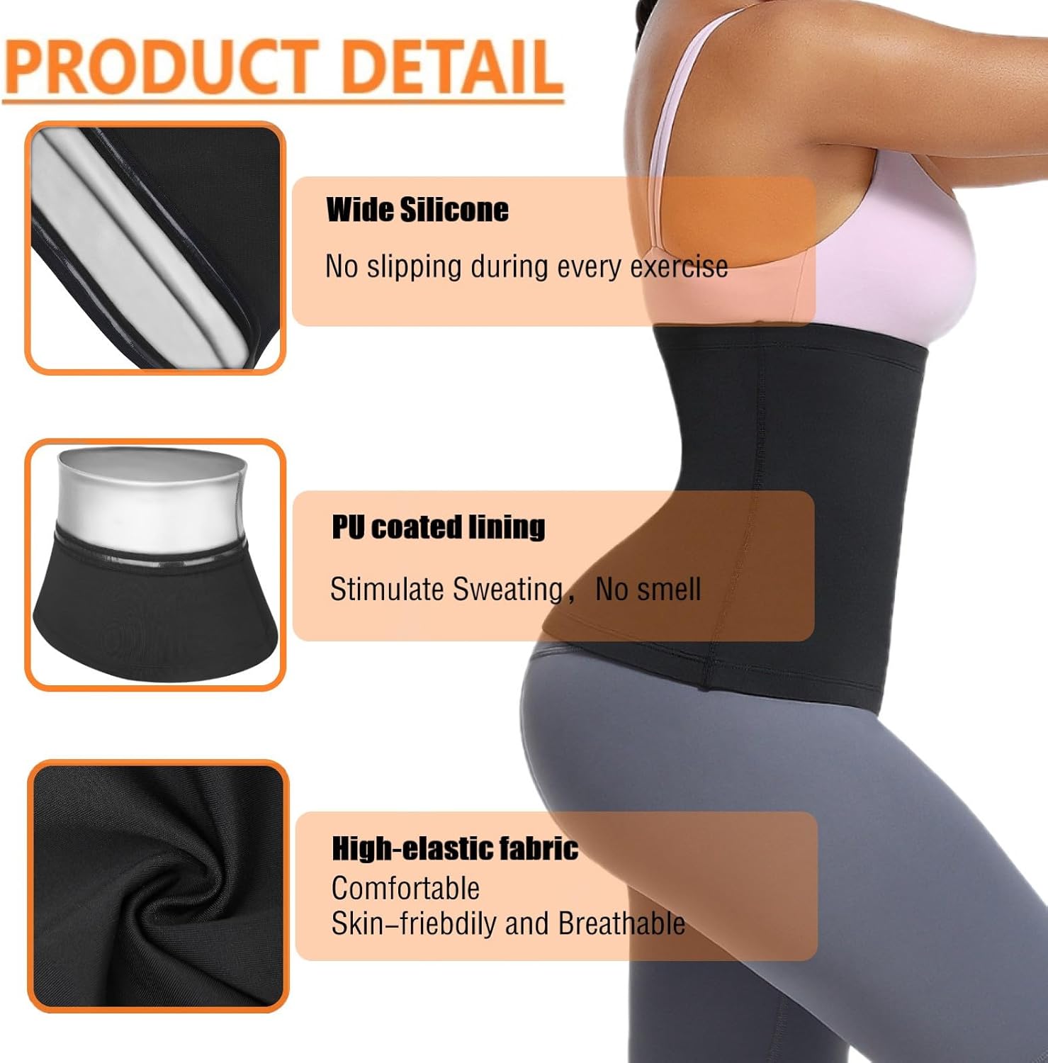 Sauna Suit Waist Trimmer for Women Waist Trainer Sweat Band for Stomach Belt Lower Belly plus Size