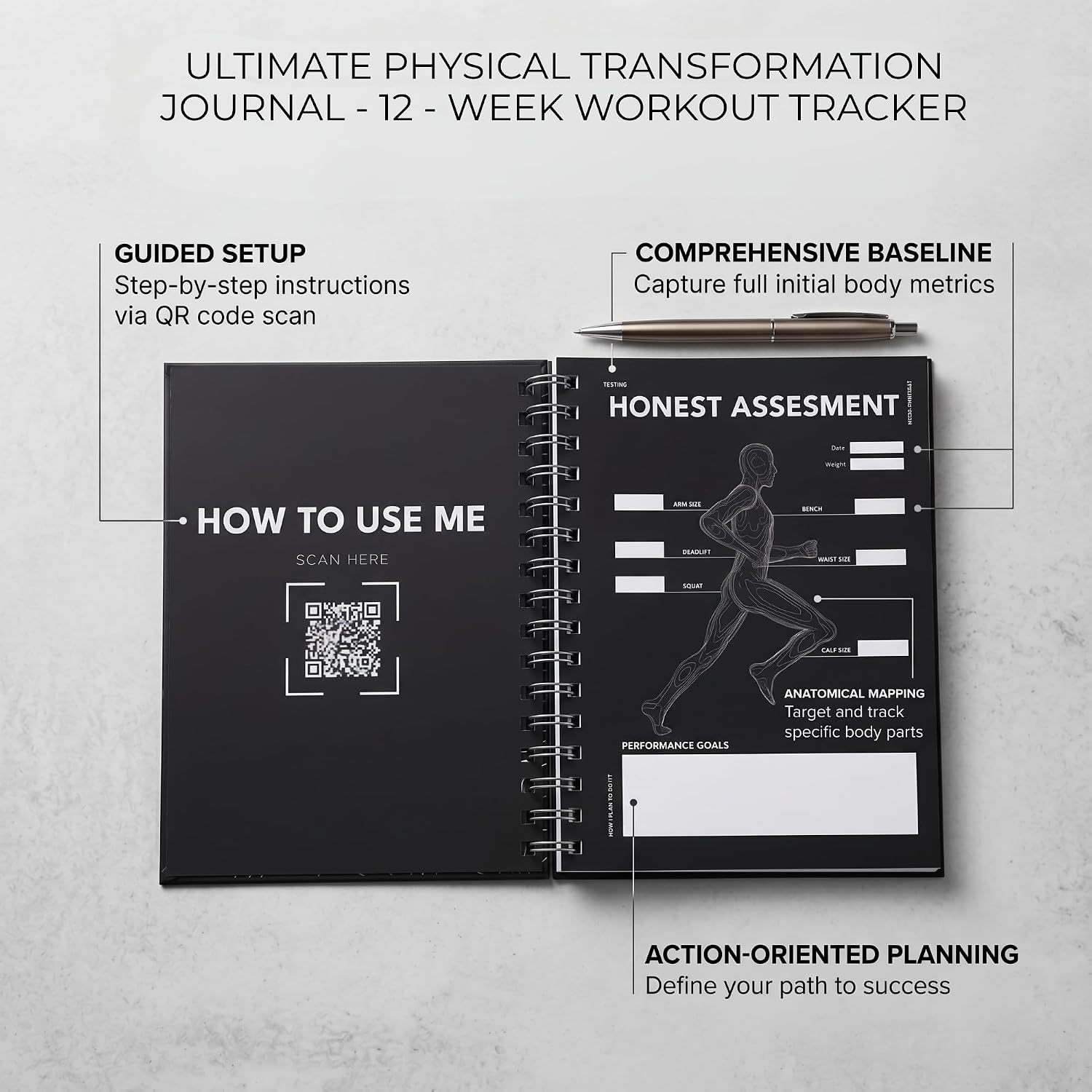 Ultimate Workout Journal - 3 Month Fitness Planner - Premium Hard Cover Workout Logbook - Men & Women Circuit Edition - Superset & Notes Page Side-By-Side
