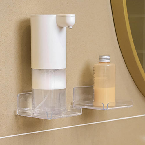 2 Pack Acrylic Floating Shelves, Clear Wall-Mounted Shelves Adhesive Wall Shelf No Drill Display Shelf for Book Picture, Plant, Easily Expand Wall Space for Bathroom Office Home