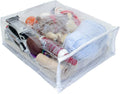 8-Pack Heavy Duty Vinyl Zippered Closet Square Storage Bags (Clear) for Sweaters, Sheets, Arts & Crafts, Toys and Much More! (12" X 15" X 5") 3.9 Gallon
