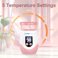 Portable Bottle Warmer for Travel, Cordless Baby Bottle Warmer, Rechargeable, 8 Adapters, 1 Milk Powder Container, Compatible with Most Bottle, Fast Heating, Pink