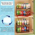 360Â° Rotating Can Rack Organizer for Pantry, 2-Tier Lazy Susan Can Organizer Holds up to 26 Soda Cans, Metal Wire & Wood Shelf with Turntable Storage for Kitchen Cabinet, Pantry & Countertop