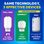 Flying Insect Trap & Cartridge - Plug in Fly Trap & Indoor Bug Catcher for Gnats, House & Fruit Flies - Mess-Free - Use in Any Room - Uses Blue & UV Light (1 Plug in Device & 1 Cartridge)