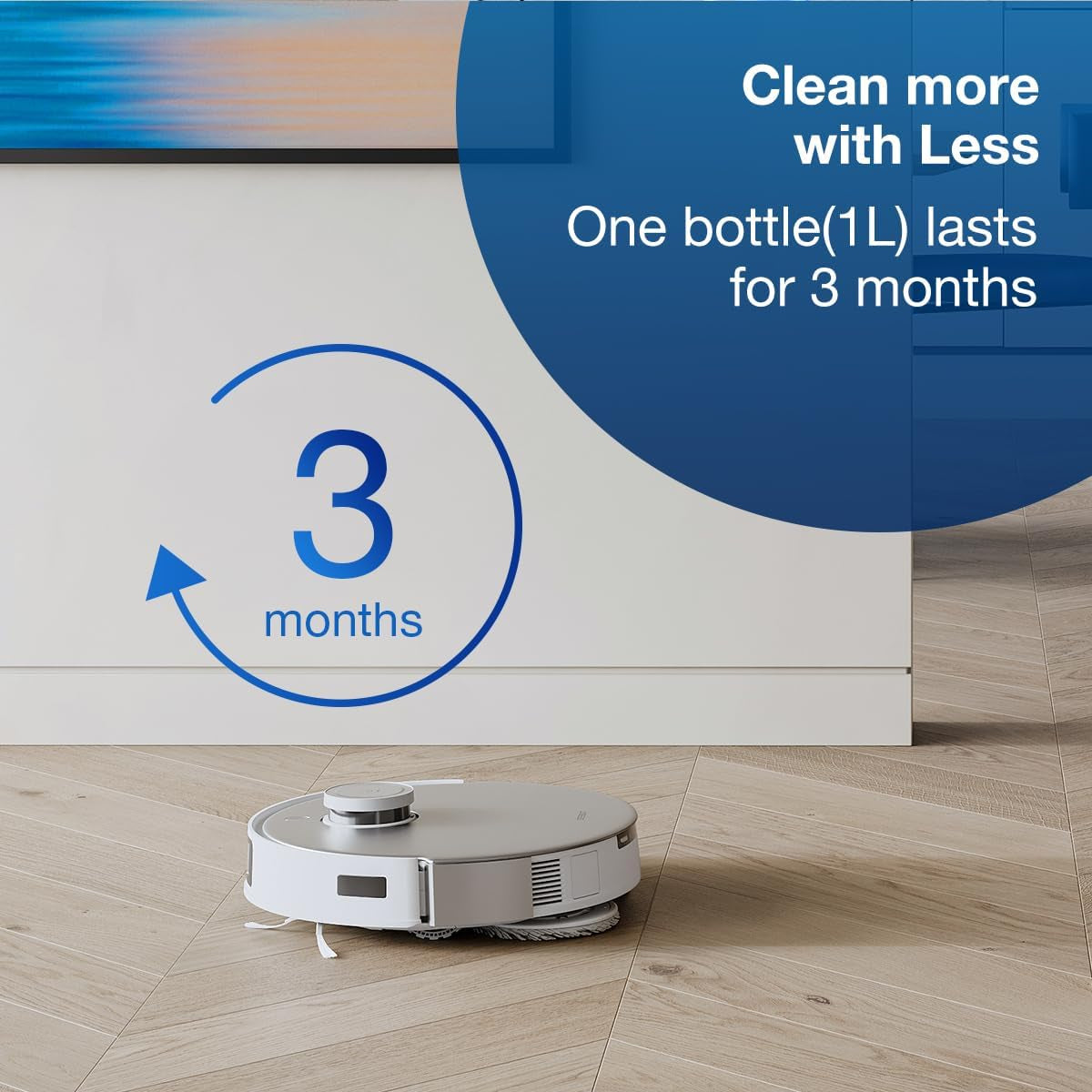 Multi-Surface Floor Cleaning Solution, Compatible with DEEBOT X11 OMNI Cyclone / X9 PRO OMNI / T80 OMNI / T50 PRO OMNI / N30 Series / N20 Series and All Other Robot Vacuum Cleaners, 1L