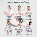 Baby Carrier,  Multifunction Baby Carrier Hip Seat (Ergonomic M Position) for 3-36 Month Baby, 6-In-1 Ways to Carry, All Seasons, Adjustable Size, Perfect for Shopping Travelling (Grey)