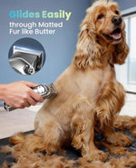 Dog Clippers for Grooming for Thick Heavy Coats/Low Noise Rechargeable Cordless Pet Shaver with Detachable Stainless Steel Blade/Waterproof Dog Shaver for Dogs Pets and Animals (Silver)