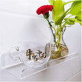 8 Inch Clear Acrylic Shelves for Wall No Drilling, 2 Pack Small Floating Shelf with Ledge No Damage Mounted, Easily Expand Wall Space for Bedroom, Living Room, Bathroom