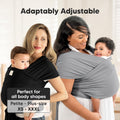 Baby Wrap Carrier - All in 1 Original Baby Carrier Newborn to Toddler Sling, Easy to Wear, Hands Free Bonding, Lightweight, Breathable Infant Wraps (Trendy Black)