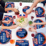 96Pcs Memorial Day Plates and Napkins for Remember and Honor Soldier Party Supplies Thank You Soldiers Dessert Plates Veterans Day Tableware Set for 24 Guests 4Th of July Party Decorations