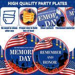 96Pcs Memorial Day Plates and Napkins for Remember and Honor Soldier Party Supplies Thank You Soldiers Dessert Plates Veterans Day Tableware Set for 24 Guests 4Th of July Party Decorations