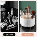 360Â° Rotate Makeup Brush Holder Organizer, Makeup Organizers Countertop, Makeup Organization and Skincare Storage for Vanity, Desktop, Bathroom (White)