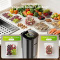 Vacuum Sealer, Portable Handheld Vacuum Sealer + 30 Reusable Vacuum Bags, Portable Food Sealer, with LED Pressure Display, 2-Speed Pressure Control (60/80 Kpa)