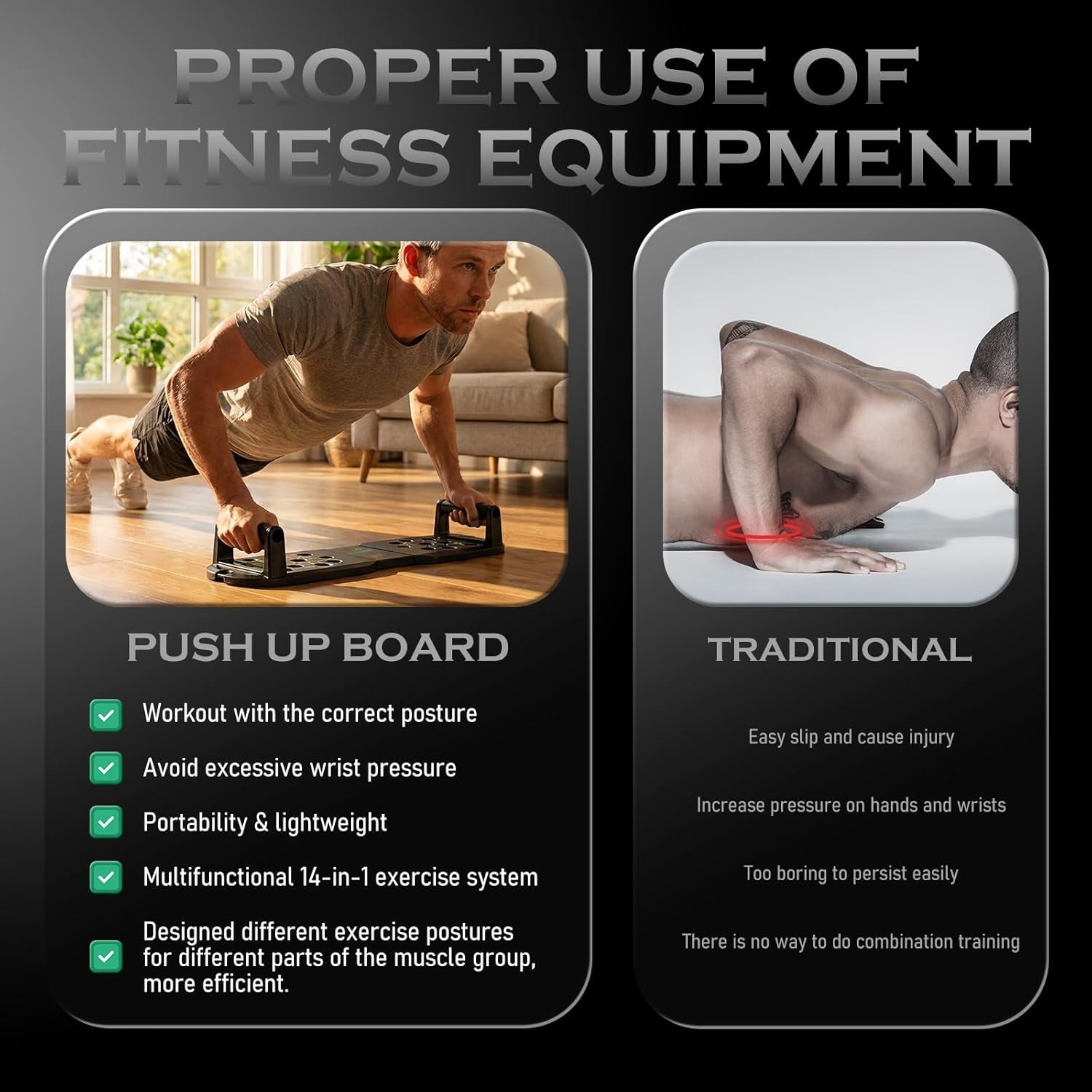 Push up Board Fitness, Workout Home Gym Equipment, 20 in 1 Exercise Pushup Bar Handles for Floor, Strength Training Equipment for Men​​