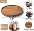 Lazy Susan Organizer for Kitchen,Acacia Wood Turntable for Cabinet, Pantry, Table, Countertop, Vanity, Spice Rackï¼ˆSmallï¼‰