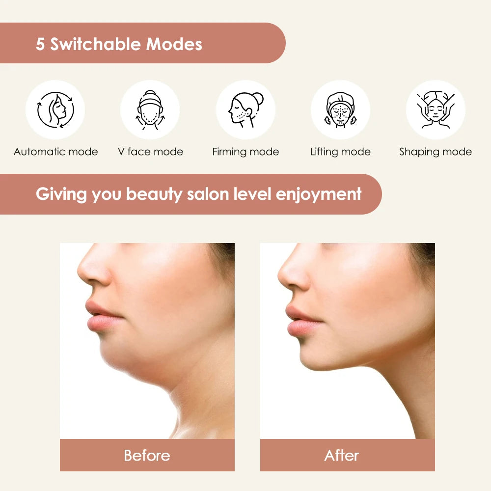 V Line Face Lift Massager Portable Facial Massage Device Rechargeable LED Display Facial Beauty Instrument 5 Modes