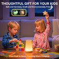 Rechargeable LED Night Light, Touch & Remote Control Bedside Lamp with 13 Colors, 5 Brightness Levels, Portable Table Lamp for Kids Baby Nursery, Bedroom, Bathroom, Camping, Light Brown