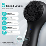 FBS03 Face Scrubber Facial Cleansing Brush: 2 in 1 Spin and Vibration Patented, Silicone Electric Exfoliator Scrubber with Automatic Foaming, Waterproof Face Cleanser Brush for Men and Women