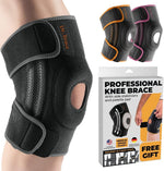 ELITE Knee Brace with Side Stabilizers & Patella Gel Pads for Maximum Knee Pain Support and Fast Recovery for Men and Women-Please Check How to Size Video (Mercury, Large)
