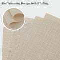 Beige Placemats Set of 4 - Heat-Resistant, Non-Slip Table Mats, Washable Woven Vinyl for Indoor & Outdoor Dining