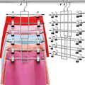 Pants Hangers with Clips,Space Saving Hanging Closet Organizer-6 Tiers Skirt Hangers with 360Â° Swivel Hook,Closet Organizer-Clothes Hangers- College Dorm Essentials Apartment Essentials-2 Pack