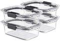 Brilliance Glass Food Storage Containers, 3.2 Cup, Set of 4, Bpa-Free, Leak-Proof, Clear